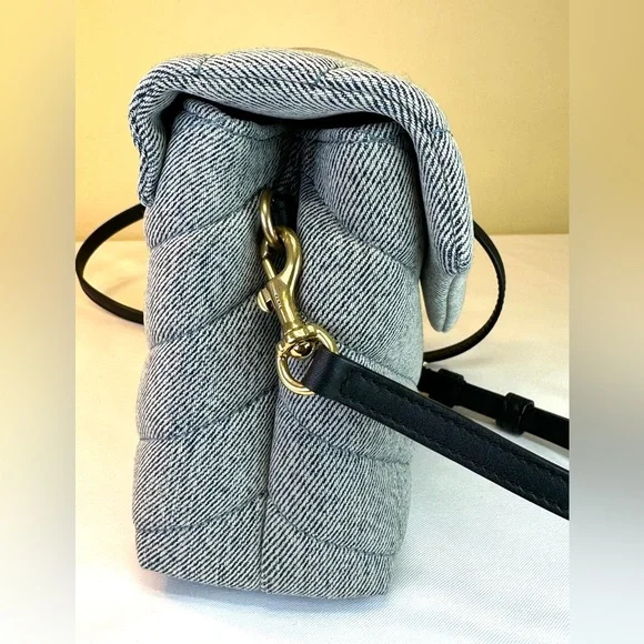 Saint Laurent Loulou Puffer Y Quilted Toy Blue Denim NWT Crossbody Italy COA - Picture 6 of 17